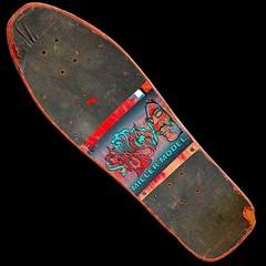 Vintage 1989 Schmitt Sticks Chris Miller “Faces” Skateboard Deck Used
