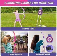 2 Pack Bow and Arrow for Kids 4-6, LED Light Up Archery Set with 24 Suction C…