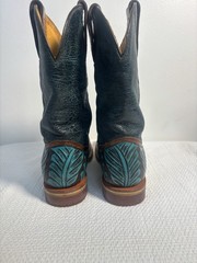 Tin Haul Women’s Size 8.5 Brown & Turquoise Leather Western Cowboy Boots