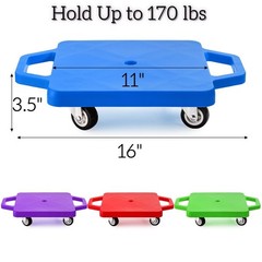 4 Pack Kids Sports Scooter Board with Handles, Indoor Floor Scooters for PE, Hom