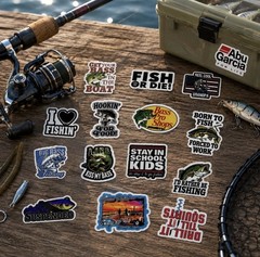 100 Fish Fishing Stickers Pack For Tackle Box Fishermen Dads Car Boat