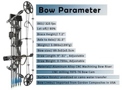Compound Bow Kit, Hunting & Targeting, Limb Made in USA, Draw Weight 0-70 lbs…
