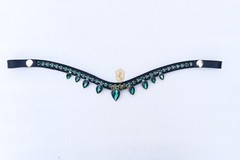 Horse Bling rhinestone snap browband Crystal Stone Durable Leather Bridle.