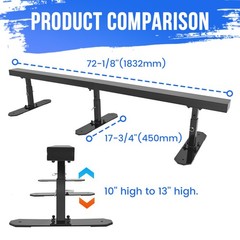 6ft Flat Bar Skate Rail Adjustable Skateboard Ramp Grind Rail For BMX & Scooters
