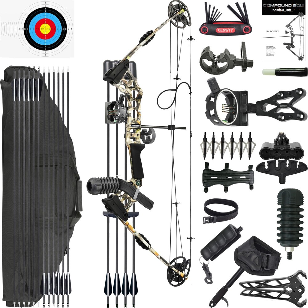 Archery Compound Bow Set 20-70 LBS, Draw Length 24-30, up to IBO 320 fps, Huntin