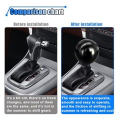 Car Round Ball Gear Shift Knob, Aluminum Alloy Gear Shift Stick Head for Black