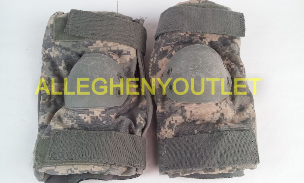 US Military Army ACU Camo Elbow Pads, Paintball, Airsoft LARGE NICE