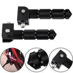 Motorcycle Scooter Black Aluminum Alloy Foldable Foot Pedals Set