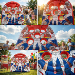 6FT Giant Inflatable Football Target Toss Game – Fun Indoor & Outdoor Yard Games