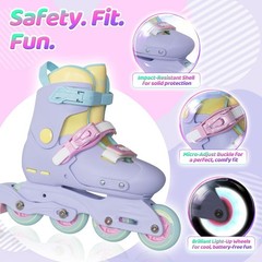 Nattork Inline Skates for Girls Kids Teens Boys Age 4-16, 4 Sizes Adjustable …