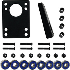 TGM Skateboards Longboard Refresh Kit – ABEC 7 Bearings, Angled Risers, 1.5″ Har