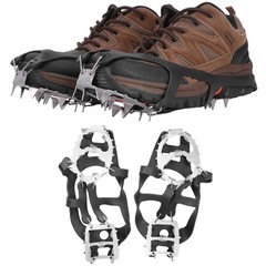 1 Pair 18 Teeth Crampons Fishing Snow Shoe Spiked Grips Cleats AntiSlip FF