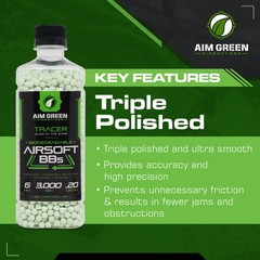 Biodegradable Glow-in-the-Dark Airsoft BBs – 3,000 Count, .20/.25/.32g, Eco-Frie