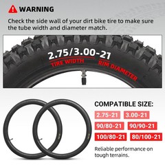 2.75/3.00-21” Inner Tube 80/100-21(300/325-21) with TR4 Staight Valve Stem, F…