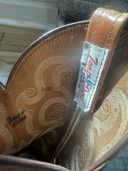 Tony Lama Ostrich Leather Peanut Brittle”Cowboy Boots Men’s Size 8 EE