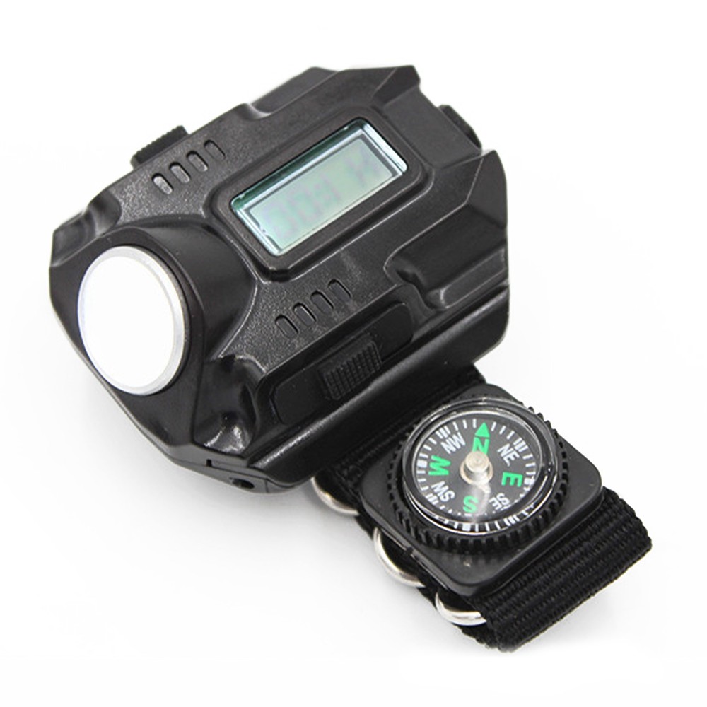 ABS Flashlight LED Torch Compass Tactical LED Rechargeable Outdoor Sport Watch