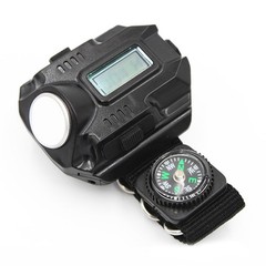 ABS Flashlight LED Torch Compass Tactical LED Rechargeable Outdoor Sport Watch