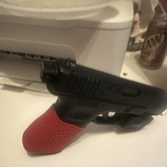 Gas Airsoft Pistol Black w/ Red Grip & GL-118 Laser/Light Attachment