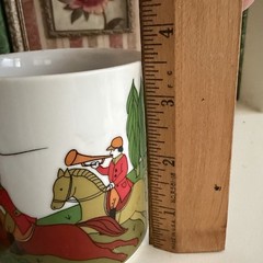 Vintage Horse Rider Hunters And Dogs Hunting Red Fox Equestrian Mug Set Japan