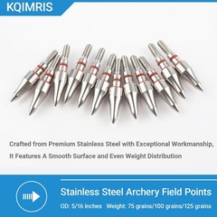 12pcs Archery Field Points 75/100/125 Grains Arrowheads Stainless Steel Field…