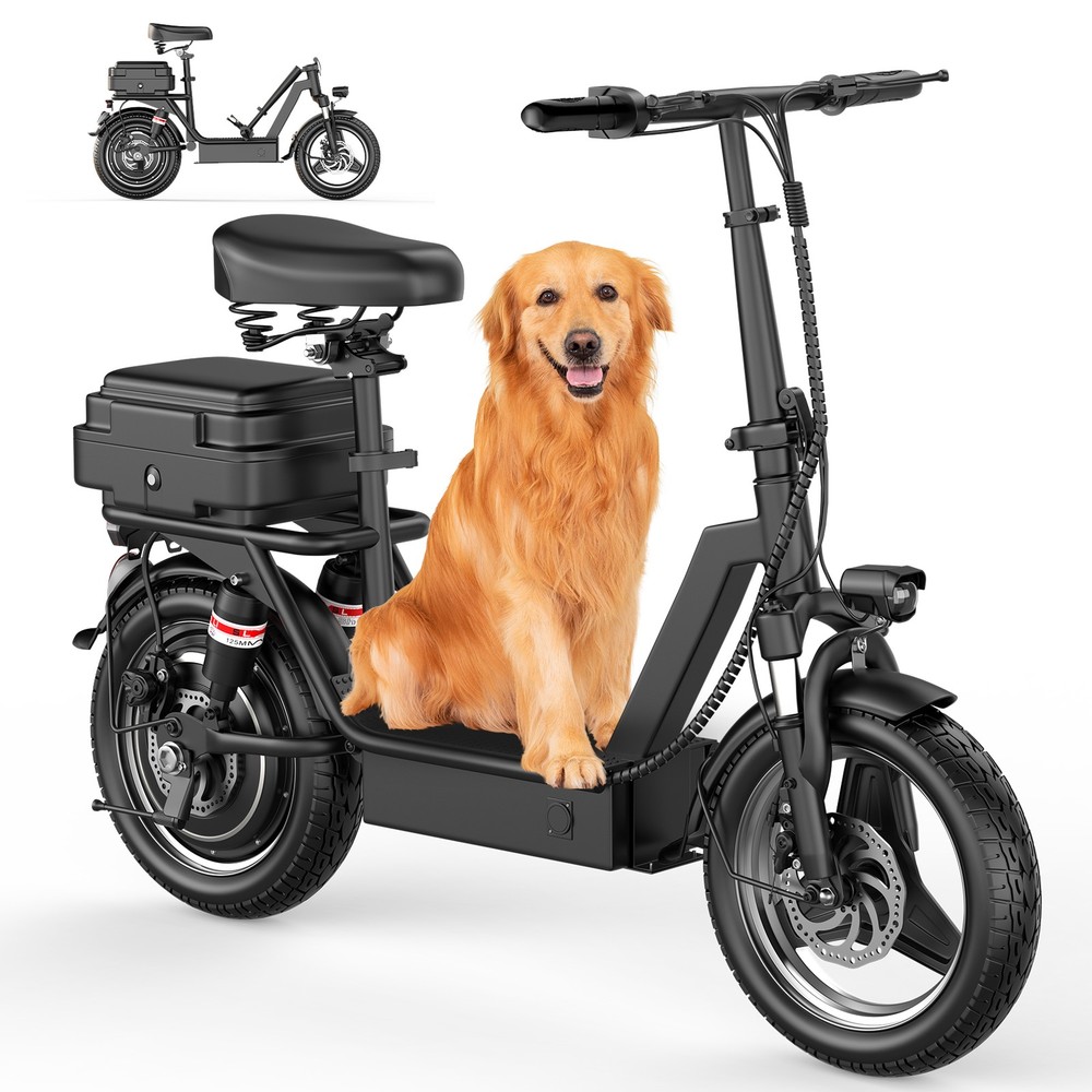 1000W Electric Scooter with Seat 45 Miles 25MPH 14″ Foladable Commuting Scooter