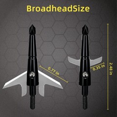 12Pcs Archery Broadheads 1.75″ Cut Compound for Traditional and Compound Bow
