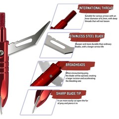 USA 12Pcs Hunting 100 Grain Broadheads Compound Bow Crossbow Bow Archery Tips