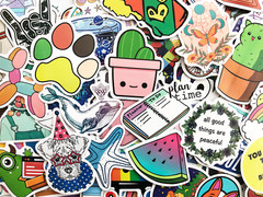 100 Cool Mixed Colors Sticker Lot Fun Pack Skateboard Laptop Car Decals