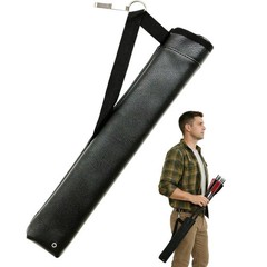 Luoyer Archery Arrow Quiver Hip Tube with 2-Tubes and Belt Clip Black