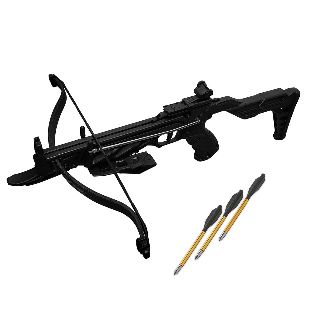 SAS Rogue 80 Pound Self-Cocking Pistol Crossbow w/ Adjustable Stock + Handgrip