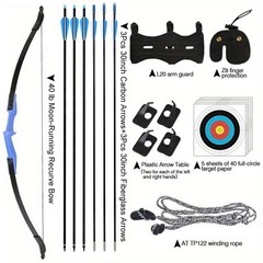 53″ 40lbs Recurve Bow&6 Arrows Archery Bow Kit for Adults/Youth/Teens Beginner