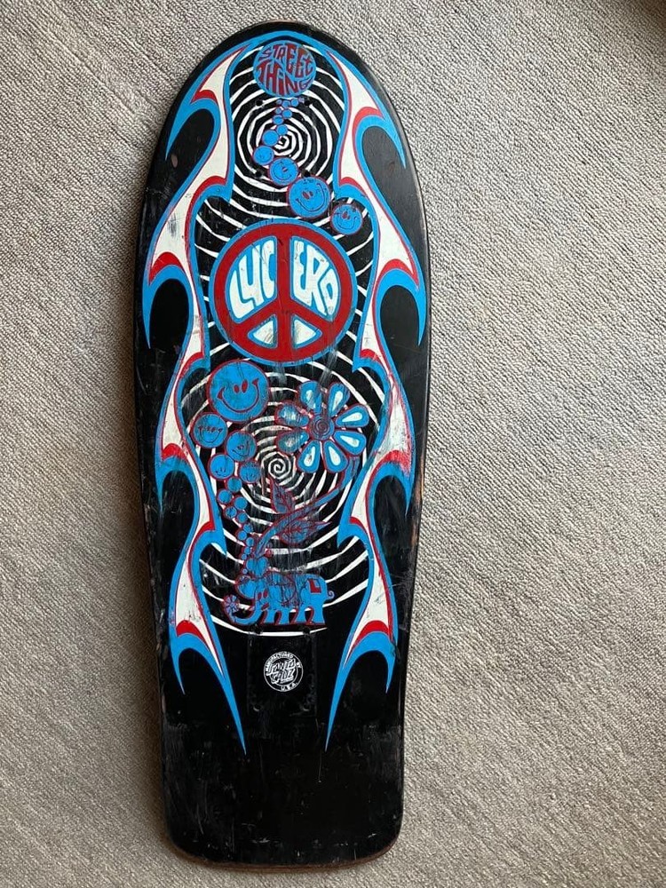 Vintage 1980s SANTACRUZ JOHN LUCERO Skateboard Original Rare Black Label Era JP