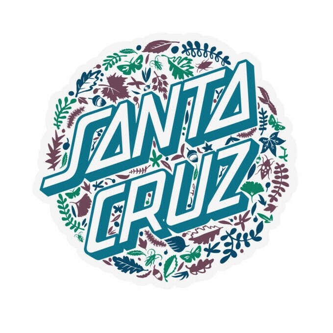 3 Inch Santa Cruz Foliage Dot Skateboard Sticker Decal Flowers Butterflies
