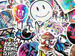 10-100 Cool Holographic & Reflective Sticker Pack Rainbow Light Lot For Laptops