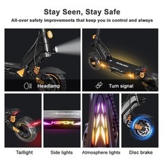 APP Control Adults Electric Scooter 52V/20.8AH 800W 50km/h Dual Suspensation LED