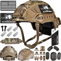 ACTIONUNION Airsoft Helmet Pro Set PJ Type Tactical One Size, Tan
