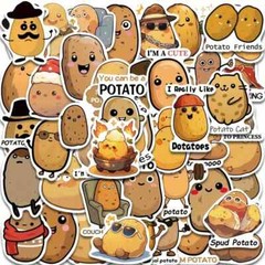 50 Pack of Cute Potato Stickers for Laptop/Water Bottle/Phone Case