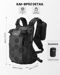 ILM Motorcycle Adventure Backpack Dirt Bike Portable Waterproof Bag for Men Wome