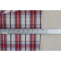 Wrangler Mens Short Sleeve Plaid Snap Button Western Shirt Red Blue
