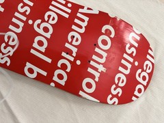 Supreme Illegal Business Controls America SS18 Red Skateboard Deck Bape Gucci