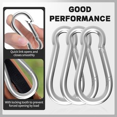 Carabiner, Heavy Duty Galvanized Steel Spring Snap Hook Carabiner Clips with …
