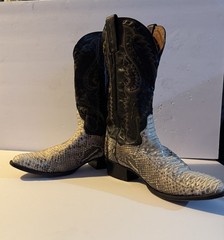 Dan Post Men’s Western Cowboy Boots python skin Upper Black Shaft US 11