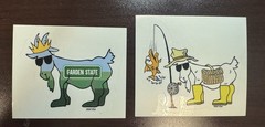 Goat USA Lot Of 2 Stickers Garden State NJ and Fisherman