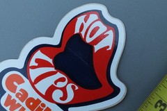 Cadillac Wheels Hot Lips Sexy Red White 70’s Z1A Vintage Skateboarding STICKER