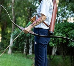 54″ Traditional Recurve Bow Arrows Set Archery Hunting Horsebow Target 20-70lbs