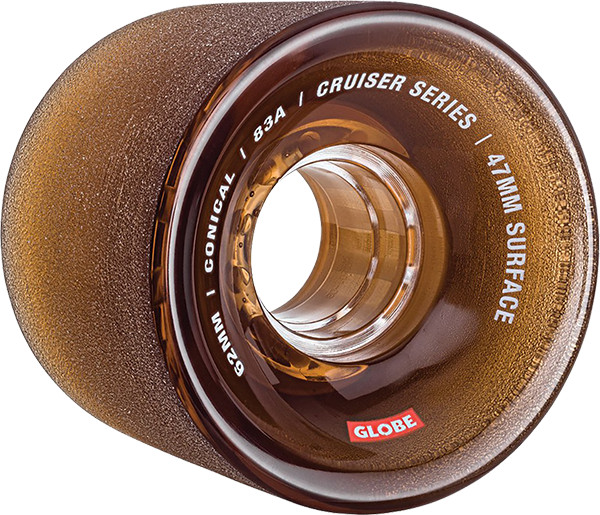 GLOBE CONICAL CRUISER 62mm 83a CLEAR COFFEE BRN WHEELS SET