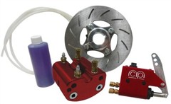 Red Hydraulic Disc Brake Kit for 1″ Axle Go Kart Racing Drift Trike Cart Parts