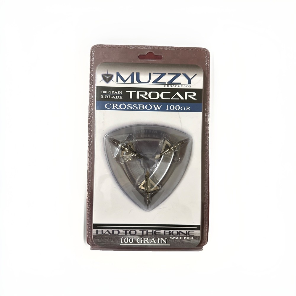 NEW 🏹🎯 1 package 3 BLADE Muzzy Trocar 100 Grain Crossbow Fixed Broadheads 🏹🎯
