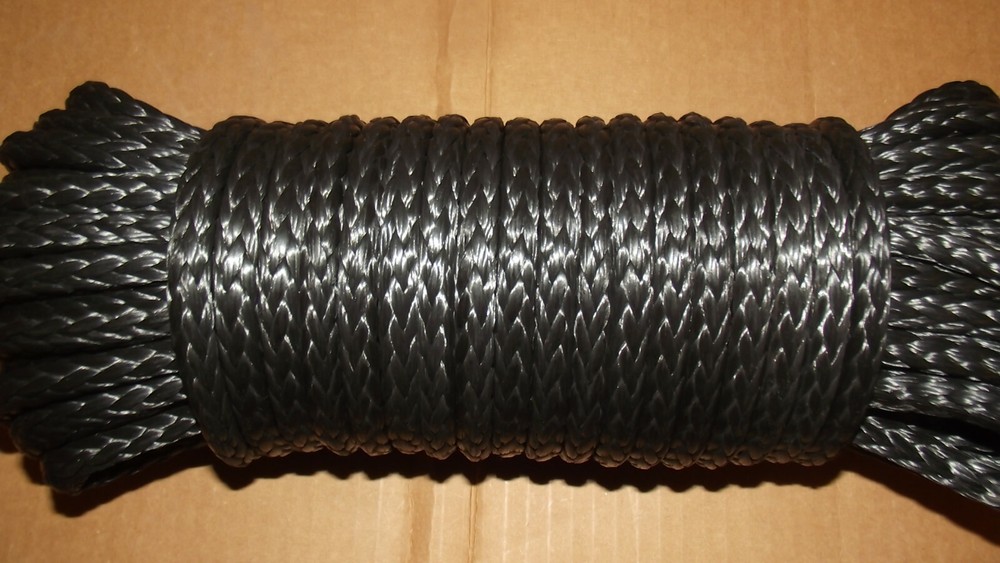 NEW 3/8″x 40′ Dyneema Winch Line, Synthetic Pulling Rope, 12-Strand Braid