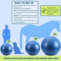 Herding Ball for Horse, 40″ Anti-Burst Giant Soccer Ball Toy for Horses, Pump…